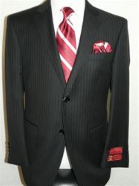 Authentic Mantoni Brand Pin Stripe ~ Pinstripe Suit By - High End Suits - High Quality Suits