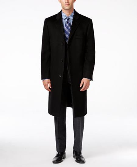 Designer Brand Black 100% Cashmere Overcoat