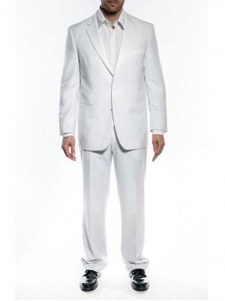 Men's Classic Two Button  Tuxedo White