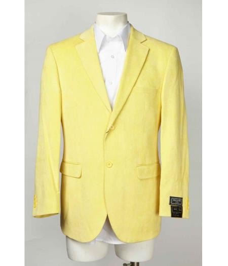 Two Button Men's Graphic Printed Cheap Priced Designer Fashion Dress Casual Blazer For Men On Sale Blazer Yellow