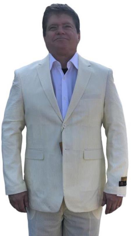 Alberto Nardoni Yellow ~ Canary Seersucker Sear sucker suit 2 button Flat Front Pants Regular Fit Side Vented