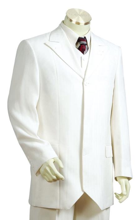 Men's Designer Formal 4pc Zoot Shirt and Pants White