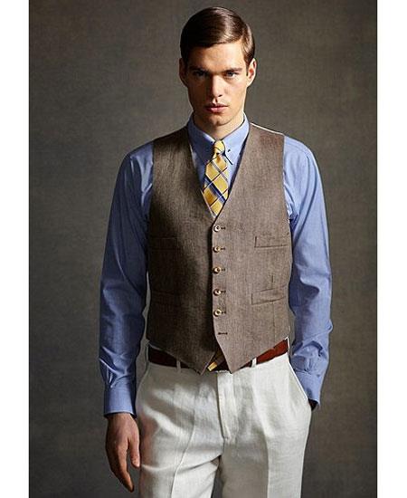 Men's Vest and Pants Set - Linen Outfits For Men Perfect for wedding Vest & Pants