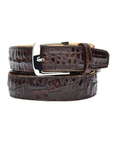 Men's Authentic Genuine Skin Italian Susa Genuine Crocodile Brown Cinturon De Cocodrilo