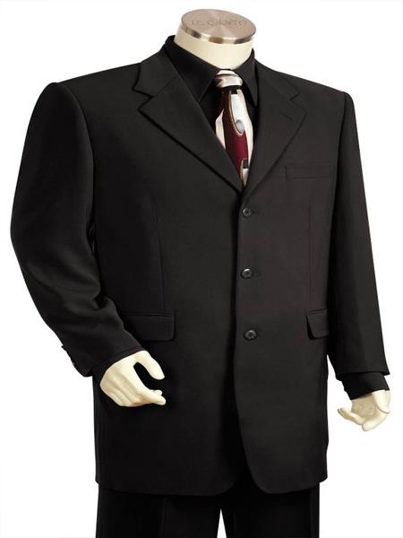 Men's Flap Two Pocket Black 3pc Suit And Pants