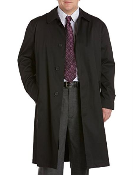 Men's Extra Long Outerwear Black Coat