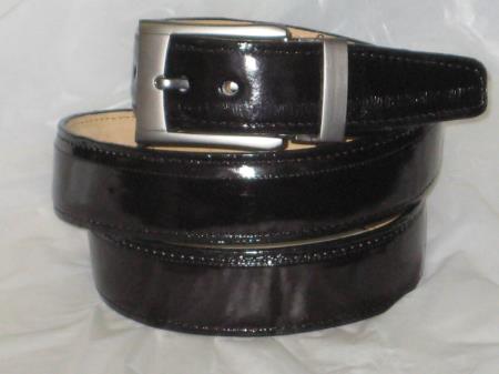 Men's Genuine Authentic Black Eel Belt 