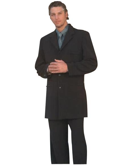 Men's Long Black Fashion Dress Zoot suit