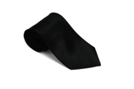 Black 100% Silk Solid Necktie With Handkerchief-Men's Neck Ties - Mens Dress Tie - Trendy Mens Ties