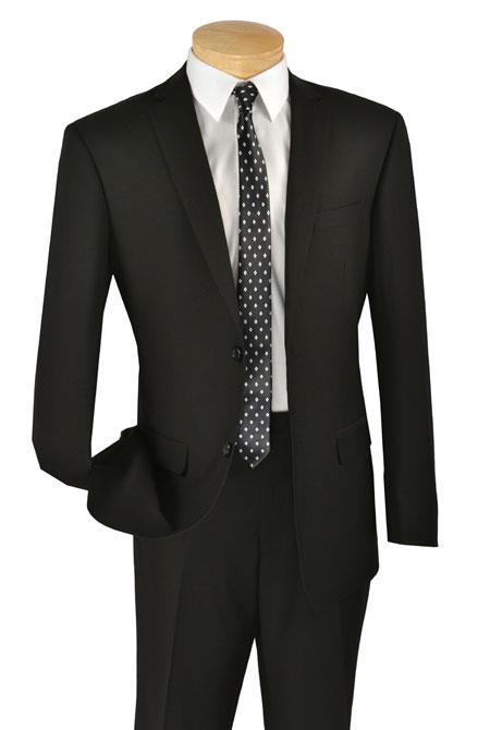 Buy 10 and More $59 Mens Solid Black Italian Style Two Button Slim Cut Cheap Priced Business Suits Clearance Sale Cheap Suits For Men