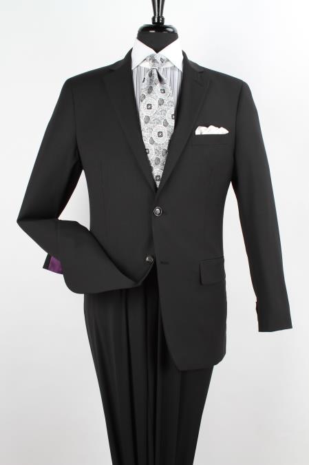 Men's Black  Wool Executive Suit