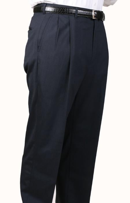 Char Blue Parker Pleated Pants Lined Trousers unhemmed unfinished bottom