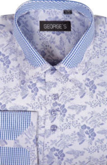 Blue Slim fit construction appreciates George Cotton Men's Dress Shirt