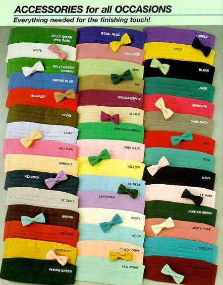 Bow Ties & Cummerbunds Silk Satin in 20 Colors -Men's Neck Ties - Mens Dress Tie - Trendy Mens Ties