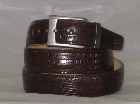 Men's Genuine Authentic Brown Lizard Belt 