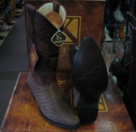 Mens King Exotic Boots Cowboy Style By los altos Boots botas For Sale Genunie Shark Brown Snip Toe Western Cowboy Dress Cowboy Boot Cheap Priced For Sale Online