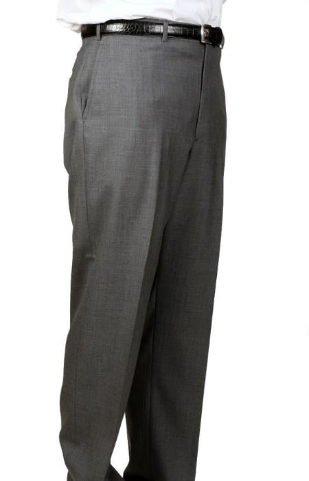 Medium Charcoal, Parker, Pleated Pants Lined Trousers unhemmed unfinished bottom
