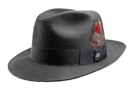 Mens Dress Hat Charcoal Untouchable Men's Fedora Wool Dress Hat Very Soft and Silky Sovereign Quality Finish 