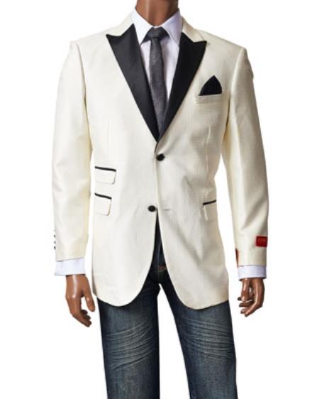 SKU# ERI_3P Men's Light Tan ~ Beige Suit Poly Blend Summer Suits