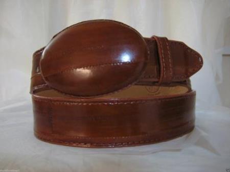 Genuine Authentic Faded Cognac Eel Skin Western Cowboy Belt 