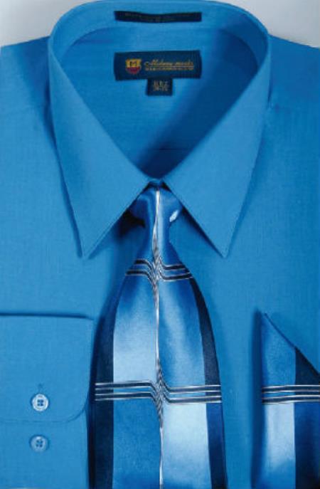 Affordable Clearance Cheap Mens Dress Shirt Sale Online Trendy - Royal Blue Standard Cuff Men's Dress Shirt
