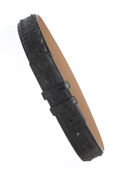Black Men's Genuine Hornback Crocodile Skin 1 1/2'' width Cinturon De Cocodrilo