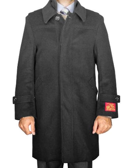 Mens Overcoat Mens Dress Coat Wool/ Blend Modern Dark Grey Coat 