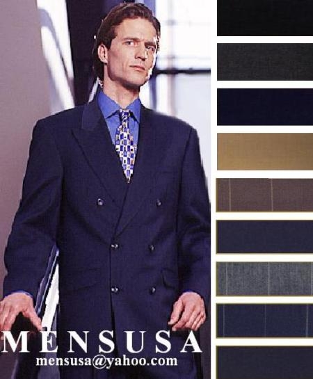 Men's Double Breasted Worsted Virgin Wool Suit