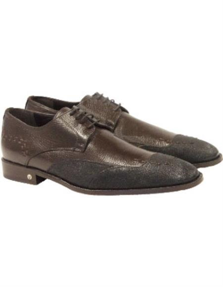 Brown Dress Shoe Vestigium Genuine  Men's Faded Brown Catshark Derby Shoes