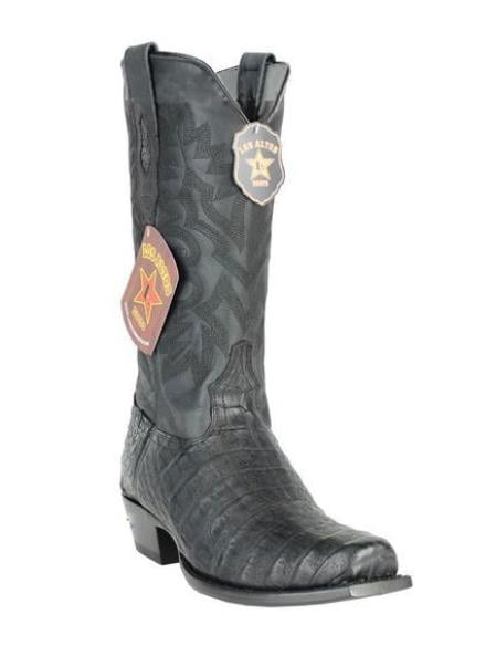 Men's 7 Toe Style Leather Los Altos Boots  Genuine Caiman Belly Gray Dress Cowboy Boot Cheap Priced For Sale Online Handcrafted