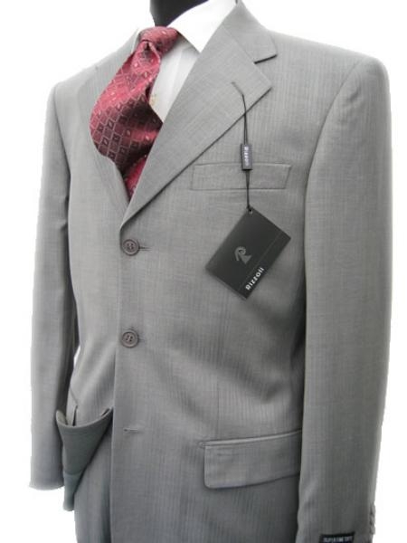 Collezinai MEN SUIT~150'S WOOL~LIGHT GRAY Shark Skin Three Buttons Style suit 