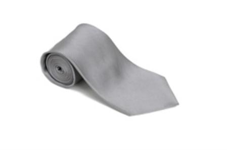 Gray 100% Silk Solid Necktie With Handkerchief Buy 10 of same color Tie For $25 Each-Men's Neck Ties - Mens Dress Tie - Trendy Mens Ties