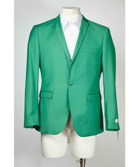Style#-B6362 Green Men's One Button With Centre Vent Cheap Priced Designer Fashion Dress Casual Blazer For Men On Sale Blazer