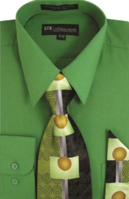 D.Lime Classic Cotton Dress Shirt with Ties and Handkerchiefs 