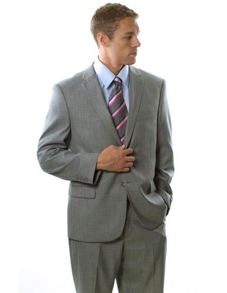 Brand: Caravelli Collezione Suit - Caravelli Suit - Caravelli italy Caravelli Men's Shark Pattern 2 Button Grey Suit