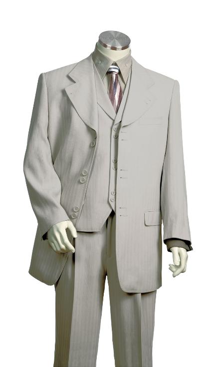Men's Vested Unique Exclusive Fashion Suit Grey 