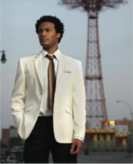 Ivory ~ Cream ~ Off White Tuxedo Suit Jacket Blazer With Option Of Color Of Trim 