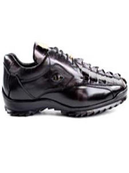 Authentic Genuine Skin Italian Brand Genuine Black Hornback Crocodile and Soft Calf Leather Lining Shoe