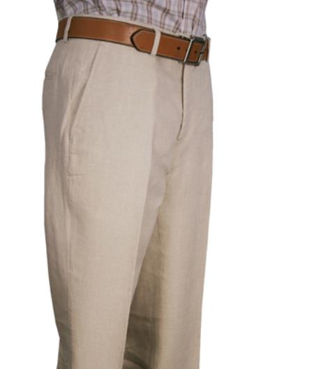 Men's Modern Fit Flat Front Pant Natural - Cheap Priced Dress Slacks For Men On Sale
