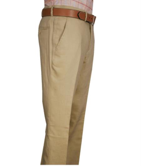 Men's Modern Fit Flat Front Pant Tan - Cheap Priced Dress Slacks For Men On Sale