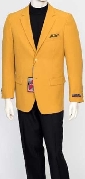 Style#-B6362 Men's  Classic Fit Mustard Gold 2 Button Jacket