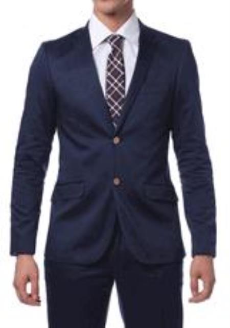 Men's Blue Cotton Skinny Fit Suits Madison Dark Navy 