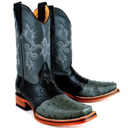 Mens King Exotic Boots Cowboy Style By los altos Boots botas For Sale Ostrich Full Quill Skin Leather Saddle Gray Dress Cowboy Boot Cheap Priced For Sale Online
