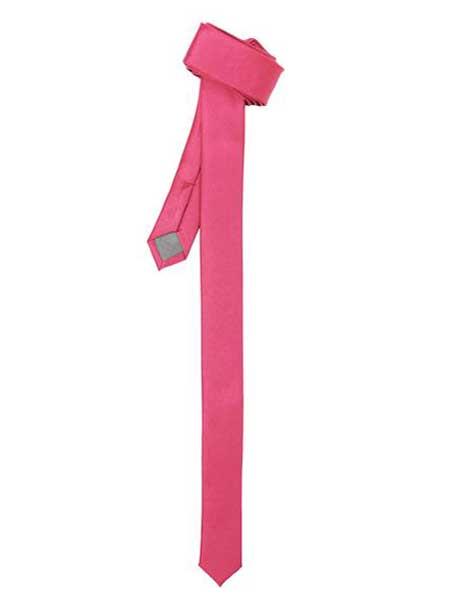Fashionable Pink Color Super Skinny Fully Lined Slim Fuchsia ~ fuschia NeckTie-Men's Neck Ties - Mens Dress Tie - Trendy Mens Ties