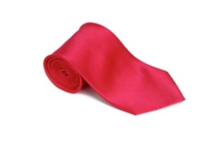 Hotpink 100% Silk Solid Necktie With Handkerchief Buy 10 of same color Tie For $25 EachMen's Neck Ties - Mens Dress Tie - Trendy Mens Ties