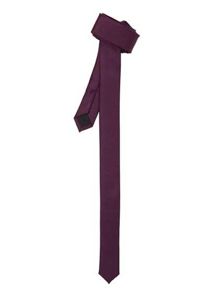 Dark Purple Super Skinny Fully Lined Fashionable Slim NeckTie-Men's Neck Ties - Mens Dress Tie - Trendy Mens Ties