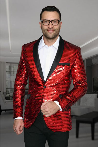 Men's Shiny Sequin Paisley Cheap Priced Blazer Jacket For Men Slim Fit Red Dinner Jacket Sport Coat Jacket Sharkskin Flashy Stage