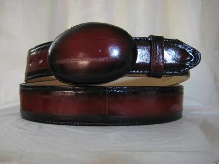 Genuine Authentic Faded Red Eel Skin Western Cowboy Belt 