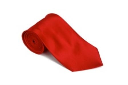 100% Silk Solid Red Necktie With Handkerchief-Men's Neck Ties - Mens Dress Tie - Trendy Mens Ties