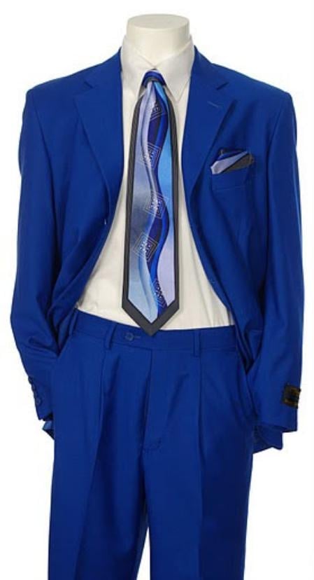 Single breasted Suit Collection Royal blue Suit + shirt & Tie